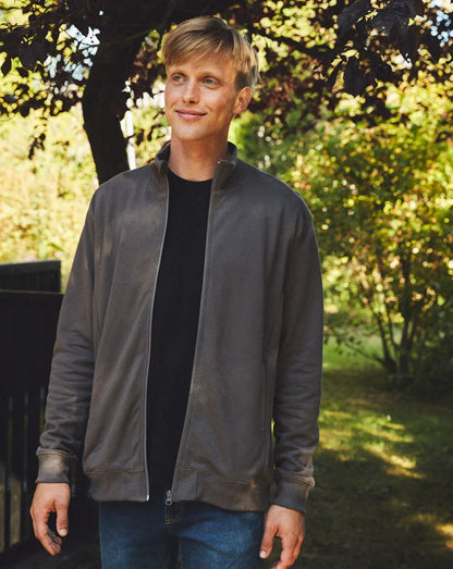 Luxuriously soft brushed inner of the Fairtrade Organic Cotton High Neck Jacket, showcasing eco-friendly design and high-quality craftsmanship by Earth Wardrobe.