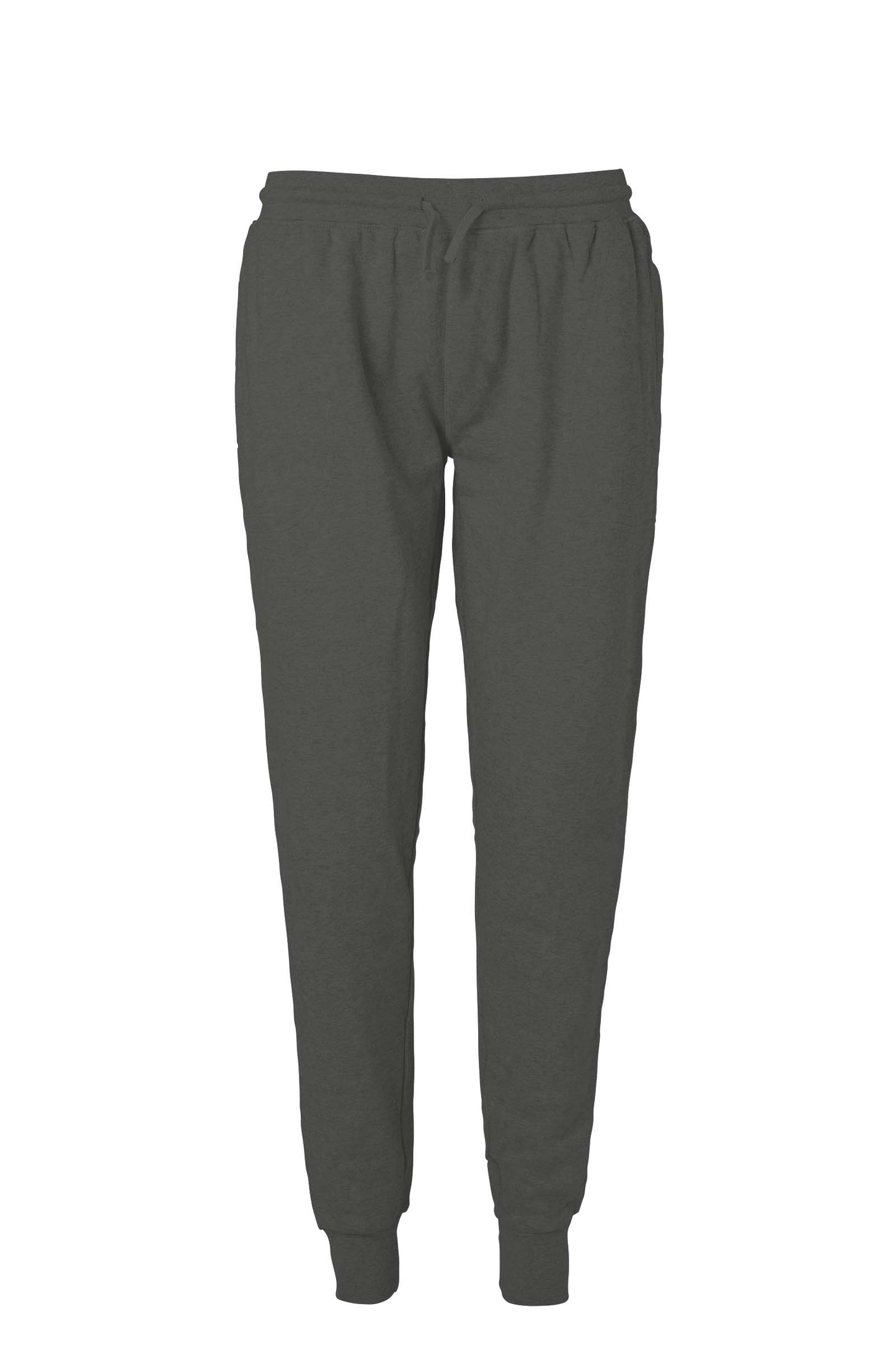 Professional image of Fairtrade certified organic unisex sweatpants, emphasizing sustainable luxury and renewable energy in production.
