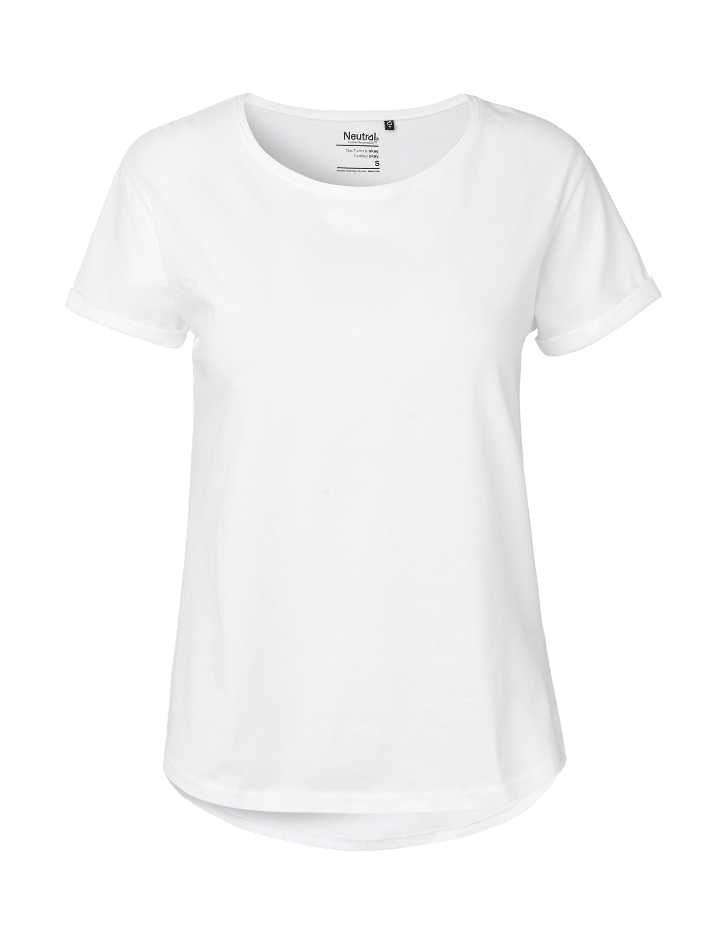 Eco-friendly women's t-shirt crafted from organic cotton, highlighting its lightweight design and versatility for chic layering.