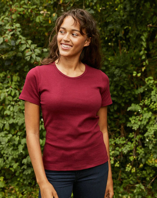 Fairtrade Organic Heavy Interlock T-Shirt for Women, elegantly crafted with premium 100% cotton for luxurious comfort.