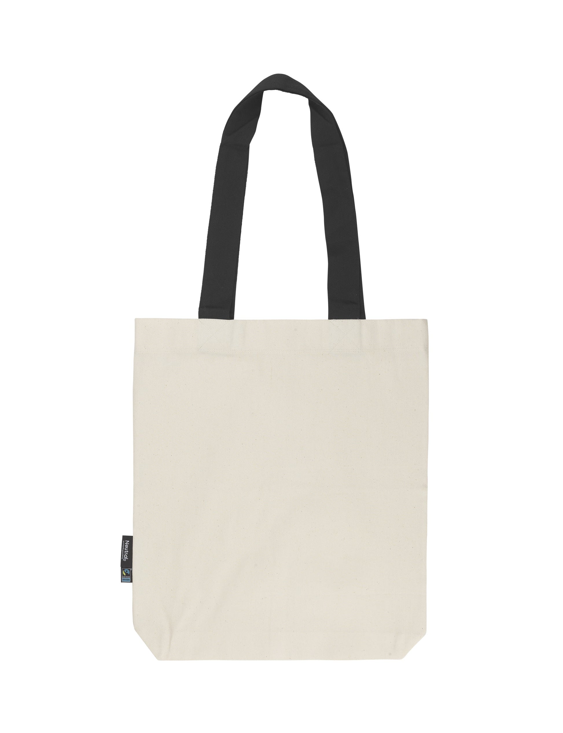 Elegant Premium Fairtrade Twill Bag featuring vibrant contrast handles, crafted from heavyweight organic cotton, suitable for eco-conscious fashion.