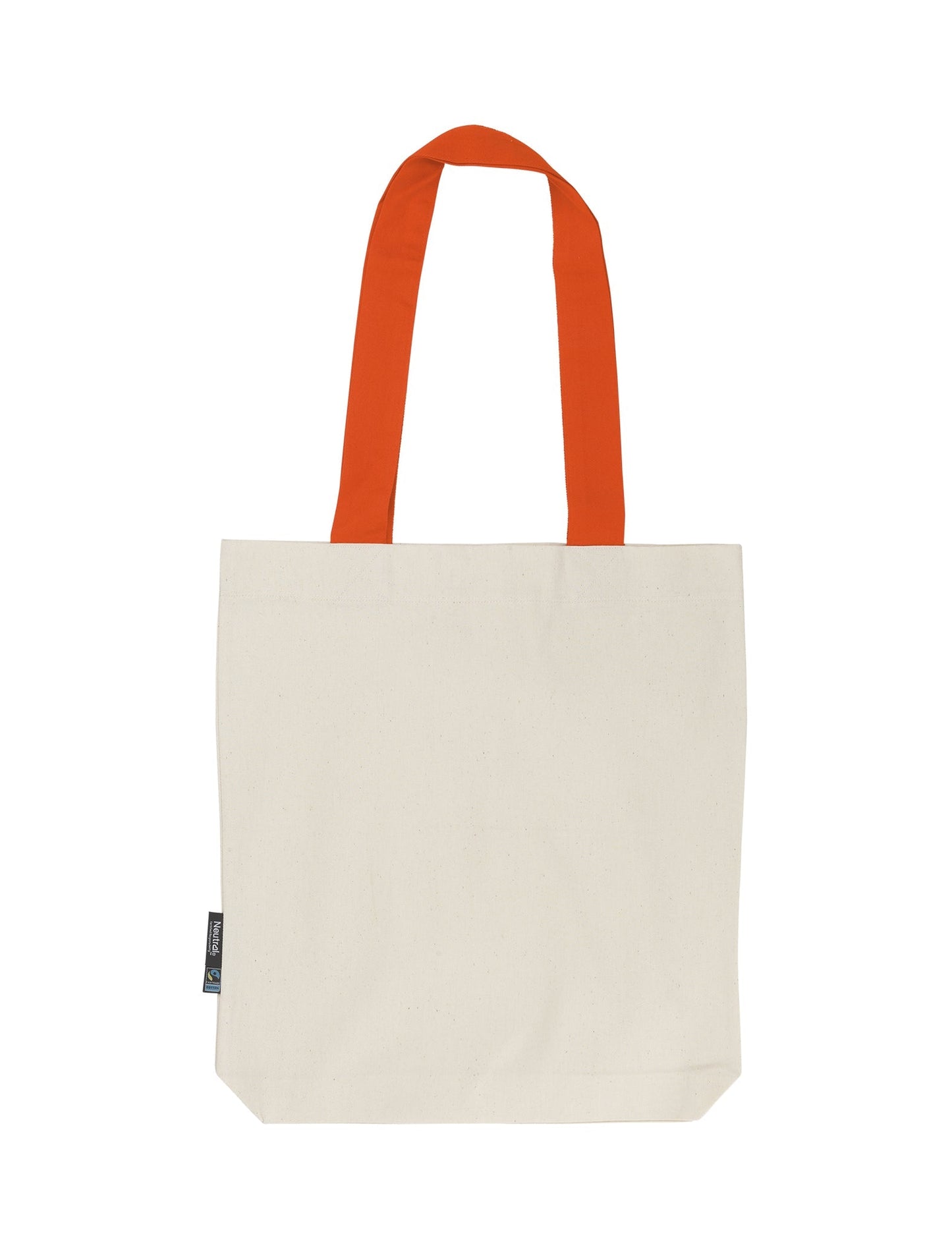 Premium Fairtrade Organic Twill Bag showcasing contrast handles, ideal for sustainable fashion lovers, dimensions 42cm x 38cm x 7cm, crafted from 210gsm heavyweight organic cotton, designed for longevity and style.