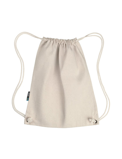 Luxurious spacious Fairtrade organic cotton twill gym bag featuring adjustable drawstrings, showcasing its sturdy 210gsm fabric and elegant design.