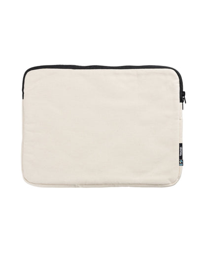 Luxurious 15-inch Fairtrade organic cotton laptop bag featuring durable padding, stylish design, and robust YKK zipper for secure storage.