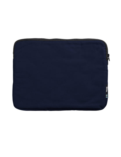 Elegant organic cotton laptop bag for 15-inch laptops, showcasing sustainable craftsmanship and padded protection for tech devices.
