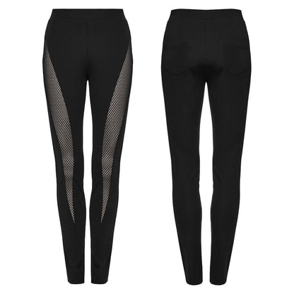 Punk Rave Ausha Leggings - Luxurious stretchy knitted fabric combined with edgy honeycomb mesh, perfect for a stylish and comfortable punk rock ensemble.