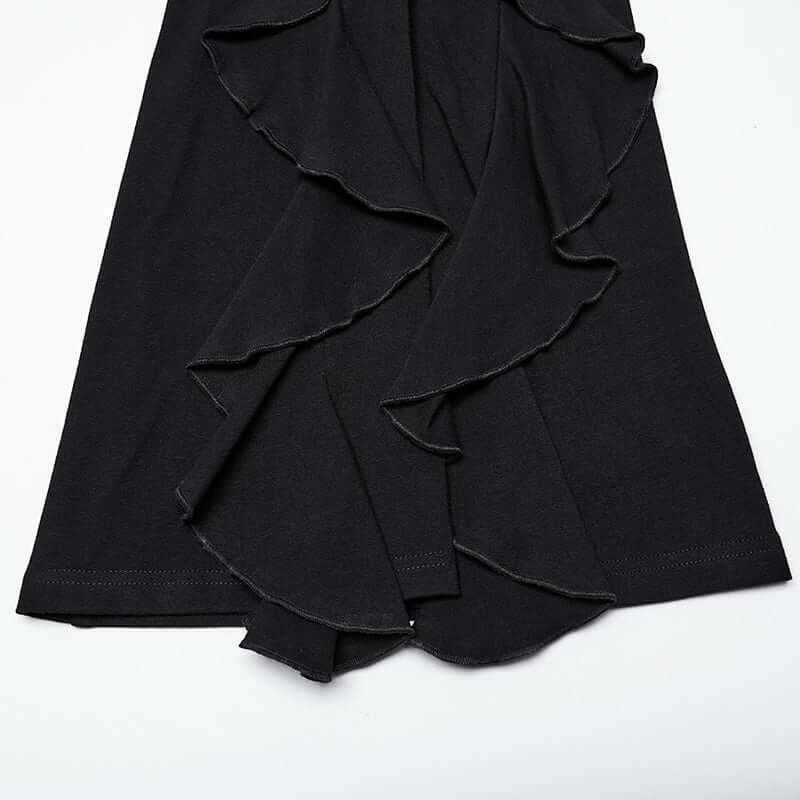 The luxurious cotton elastane fabric of Punk Rave Veda flared pants gives a comfortable fit while maintaining a stylish and edgy appearance.