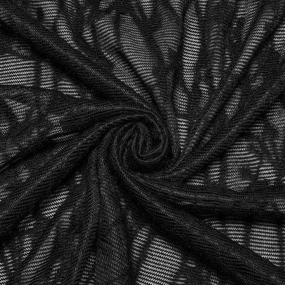 Punk Rave Arti Fishtail Skirt in black showcasing an elegant slit hem, crafted from textured mesh and modal fabric, perfect for a luxurious punk rock aesthetic.