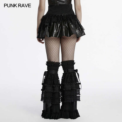 Side view of the Punk Rave Salome Cake Skirt featuring elegant layered design with stylish front draw strap.