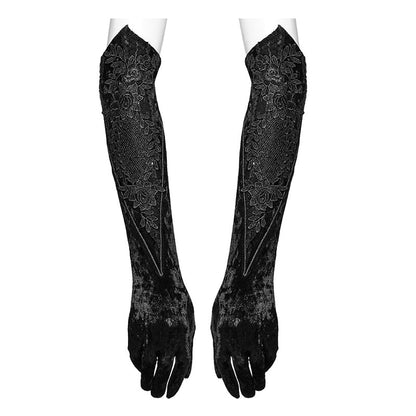 Punk Rave Selene Gloves with adjustable inner straps for a secure fit, ideal for dark romantic and alternative fashion.