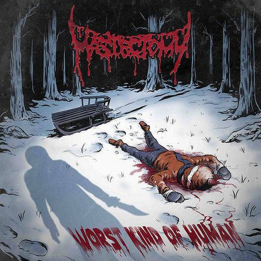 Mastectomy - Worst Kind of Human CD album artwork by Rancid Offal Records, featuring striking death metal design, perfect for collectors and fans of extreme music.