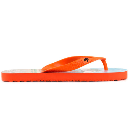 Mullins Surf Luxury Children's Flip Flops in Bright Orange featuring bouncy rubber, textured soles, and classic design for ultimate comfort and style.