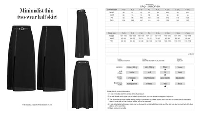 Fashion-forward model showcasing the versatile Punk Rave Brianna Black Midi Skirt, made from high-quality materials for effortless style.