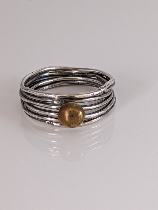 Steed Steed Silver Wired Band with Brass Ball