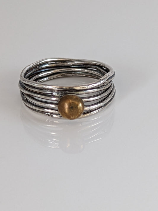 Steed Steed Silver Wired Band with Brass Ball