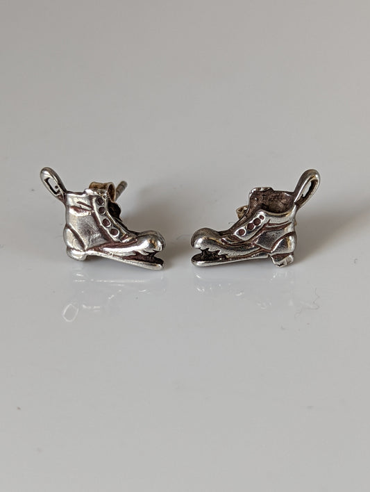 Silver Steed Broken Boot Stud Earrings
