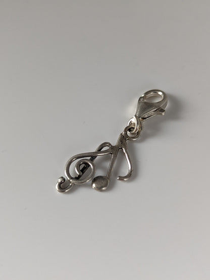 Silver Steed Clef & Note Silver Charm