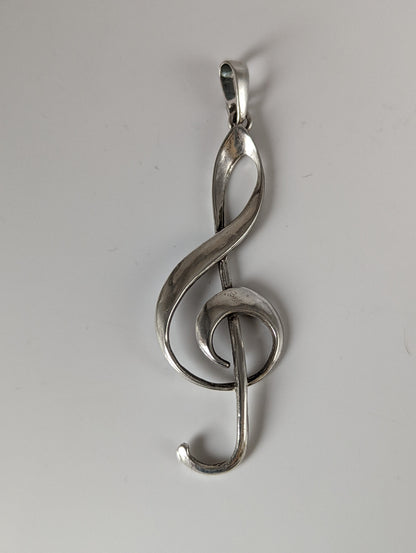 Silver Steed Treble Clef Silver Pendant