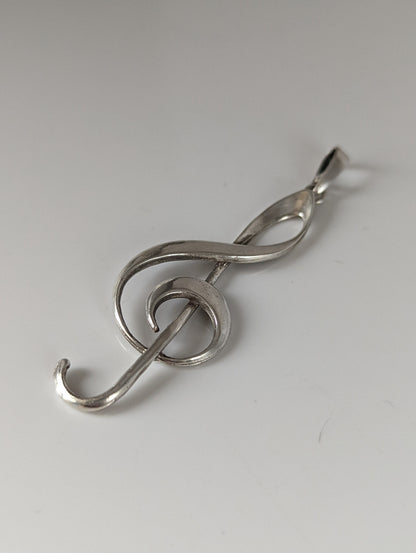 Silver Steed Treble Clef Silver Pendant