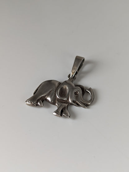 Silver Steed Elephant Silver Pendant