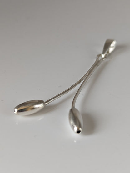 Silver Steed Hanging Stem Silver Pendant