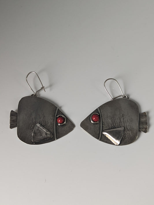 Silver Steed Angel Fish Dropped Earrings