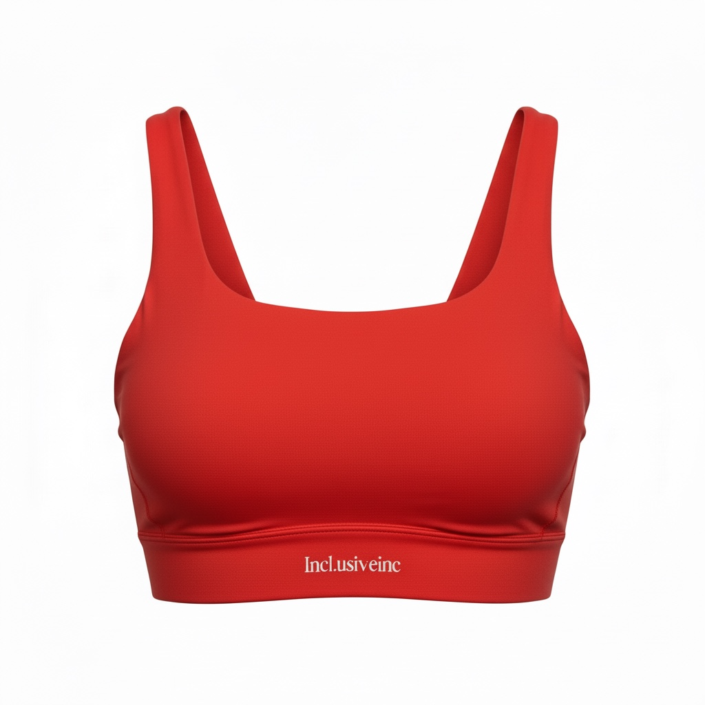 Incl.usiveinc Active Black Sports Bra - High Support, Breathable Fabric, Sizes S-XL