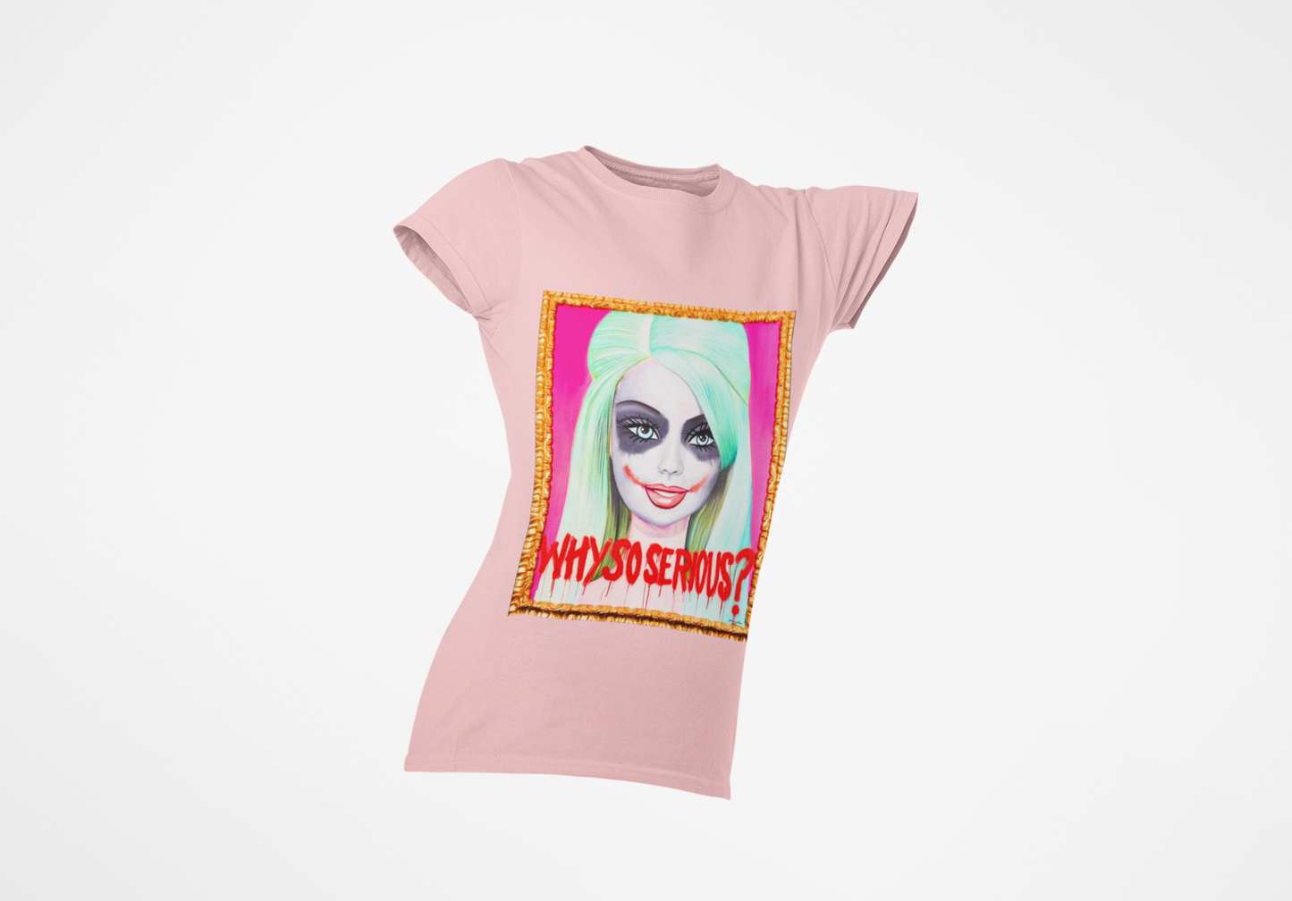 Why So Serious Joker Barbie Women's Graphic Slim Fit T-Shirt Trendy Pop Art Tee