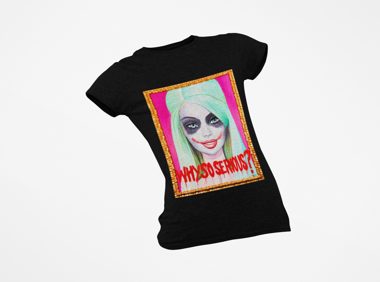 Why So Serious Joker Barbie Women's Graphic Slim Fit T-Shirt Trendy Pop Art Tee