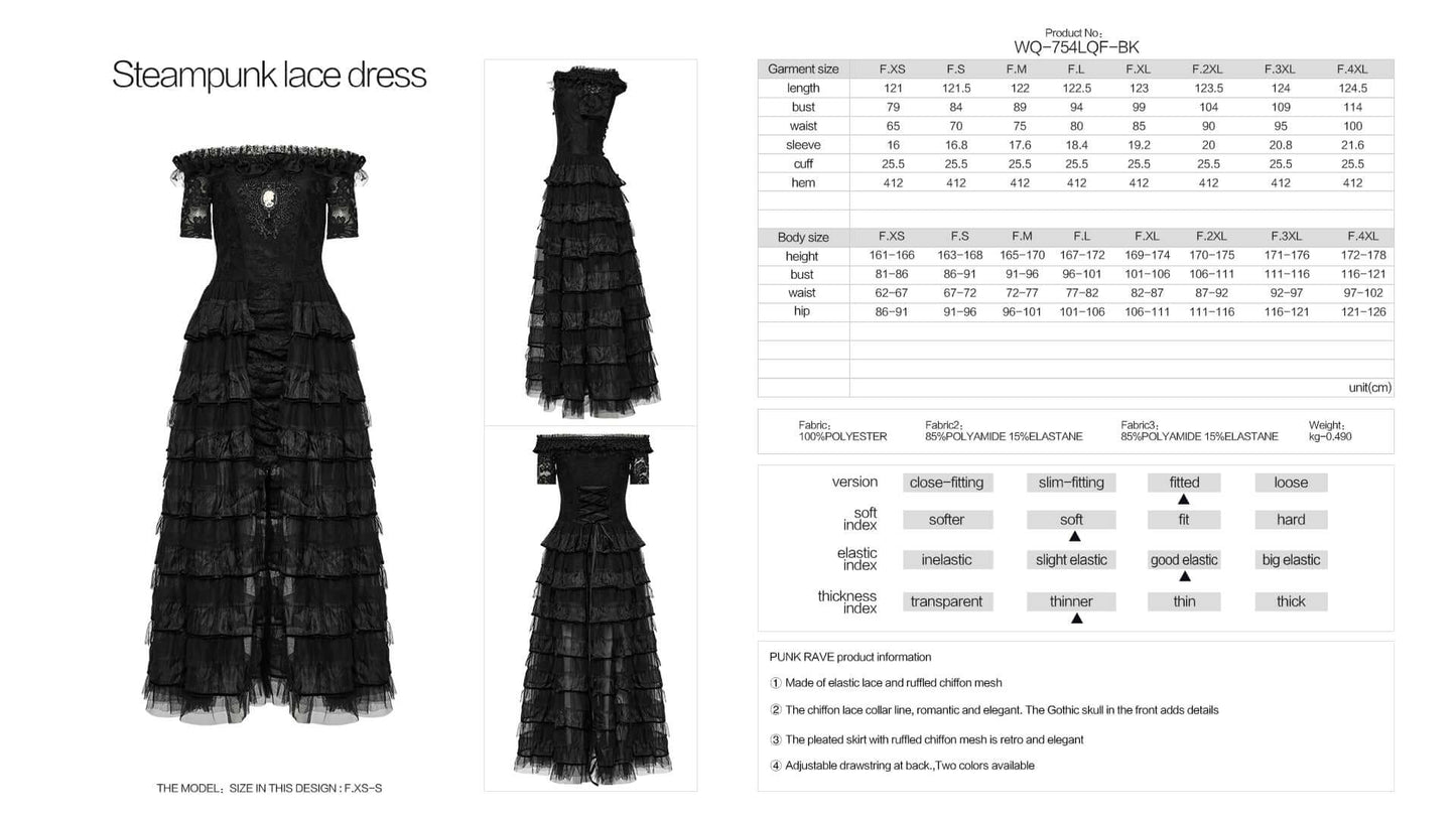 Back view of the adjustable drawstring design on the Punk Rave Penelope Lace Dress, highlighting its tailored fit and fashionable silhouette.