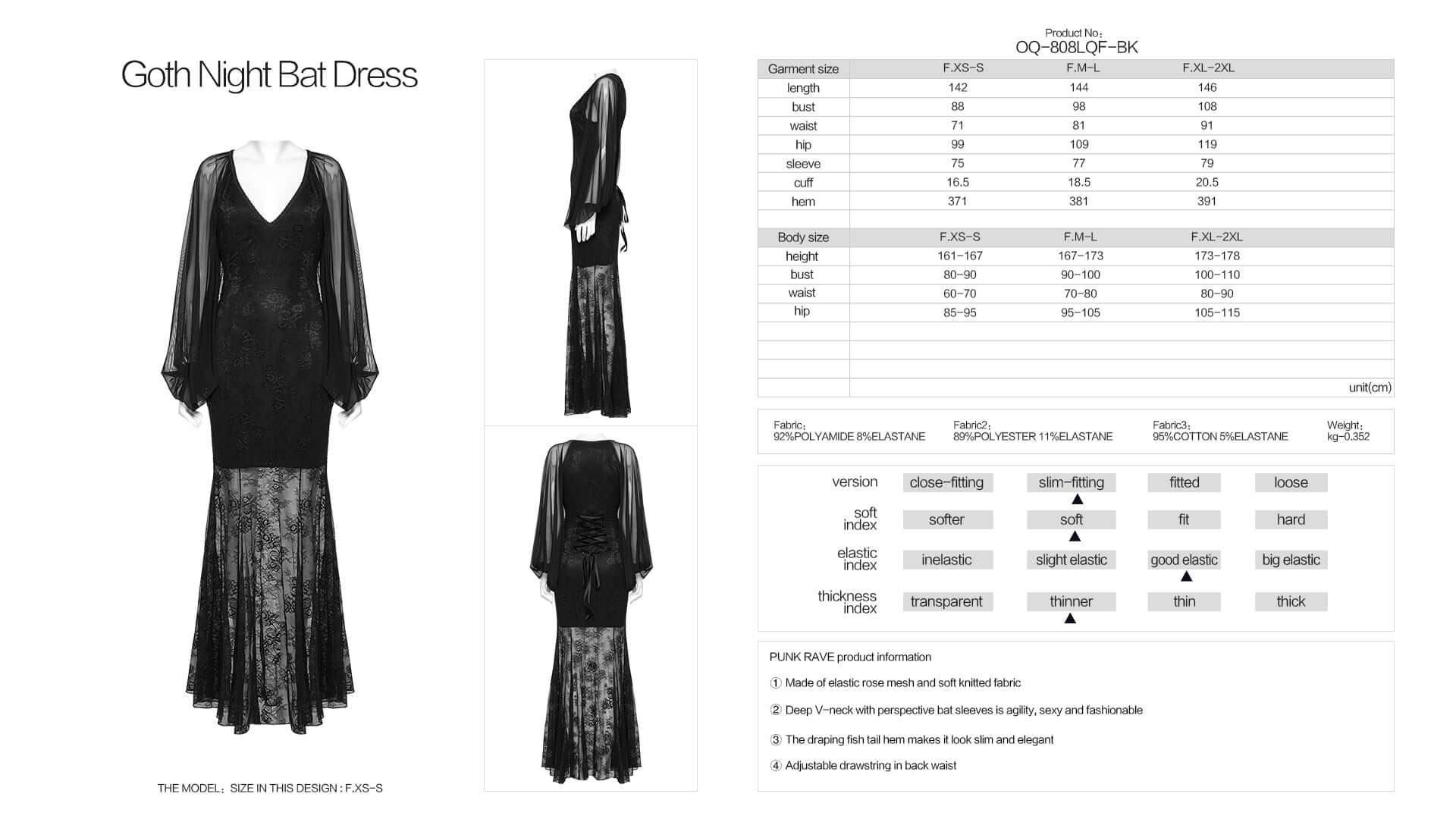 Close-up view of the stunning elastic rose mesh fabric of the Calliope Goth Night Bat Dress, highlighting luxurious texture and elastic quality.