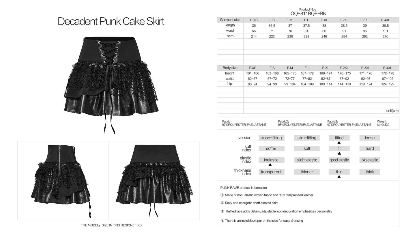 Full outfit display with Punk Rave Salome Cake Skirt paired with trendy accessories, embodying a luxurious punk aesthetic.
