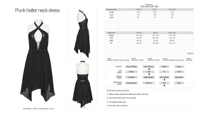 Close-up view of the Punk Rave Tirza Dress showcasing the luxurious rubberized knit fabric and playful chiffon hem, ideal for a rebellious yet chic look.