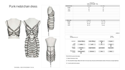 Punk Rave Anslie Aluminium Chain Dress featuring an elegant design, showcasing the lightweight chain accentuating the model's silhouette.