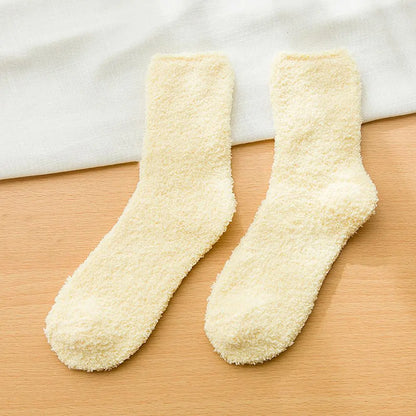 Close-up of Luxury Women's Soft Fluffy Vibrant Socks featuring a plush cotton blend, crafted by Dazzling Dreams Studio for ultimate softness.