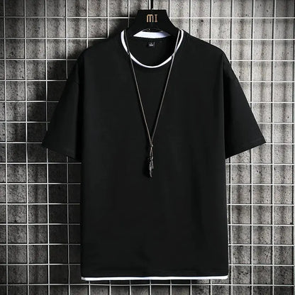 Men's Summer Casual Tee by Dazzling Dreams Studio featuring breathable fabric and a relaxed fit, ideal for warm weather styling.