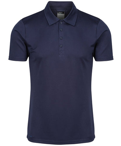 Sustainable luxury polo shirt for men made from recycled materials, designed for optimal comfort with antibacterial properties, offered in sizes XS-3XL.
