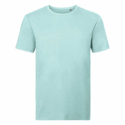Elegant Luxury Organic Cotton Men's T-Shirt hanging gracefully, perfect for discerning gentlemen seeking comfort and style.