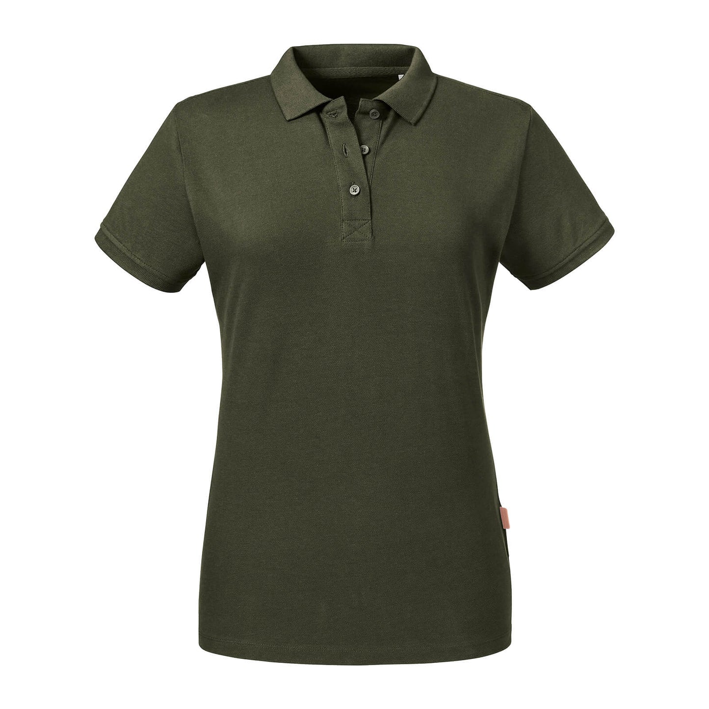 Stylish ladies' organic cotton polo shirt displayed on a mannequin, highlighting its modern fit and luxurious fabric.