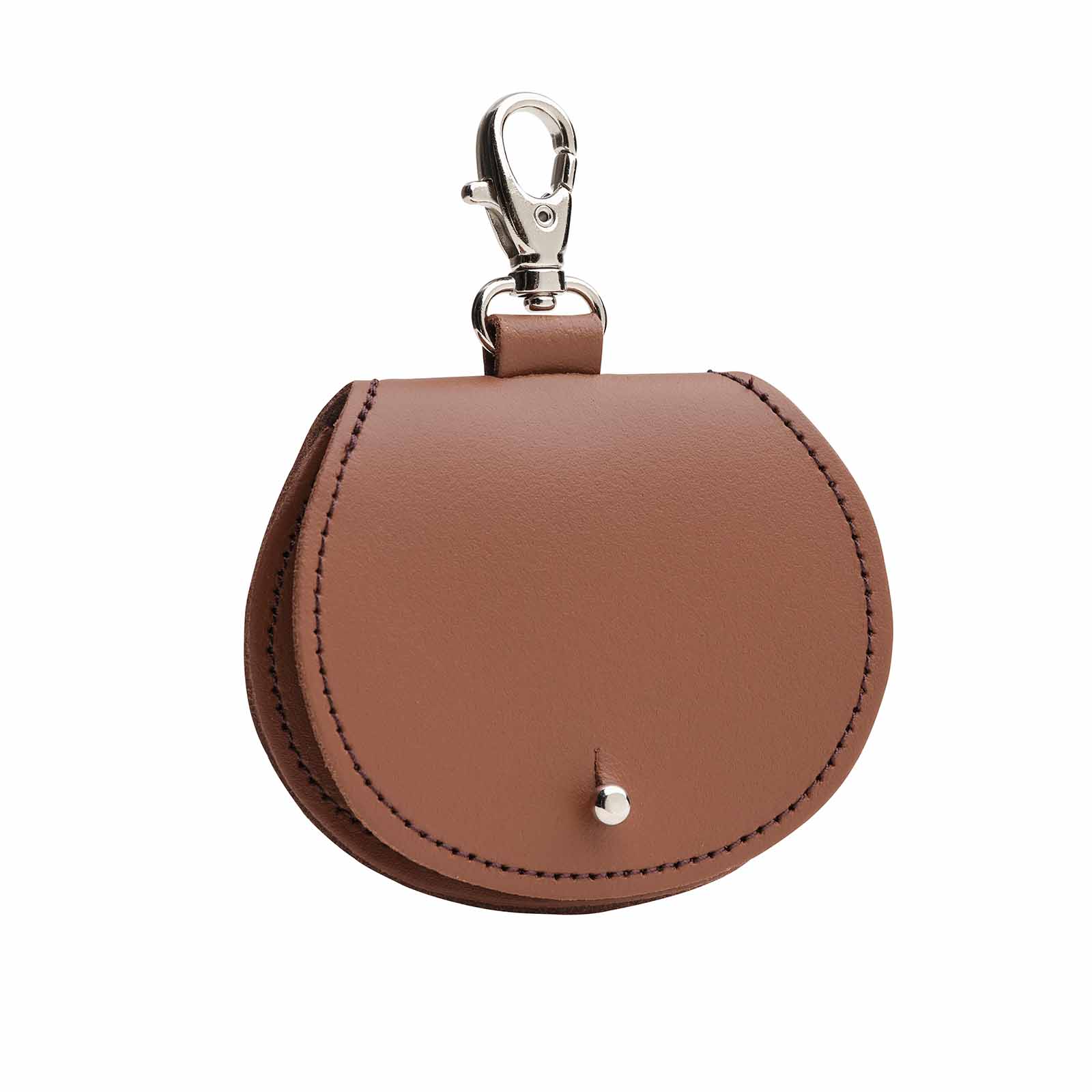Elegant Handcrafted Chestnut Mini Saddle Bag Coin Purse Charm by Zatchels showcasing rich leather craftsmanship and timeless design.