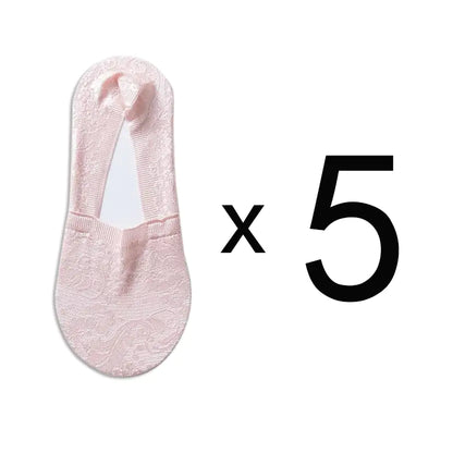 Luxurious 5-Pack Women’s Summer Lace Flower Ankle Socks by Dazzling Dreams Studio featuring a breathable floral design for all-day comfort, perfect for elevating summer outfits.