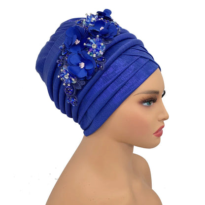Stylish African headtie showcasing a blend of tradition and modern elegance, perfect for both casual and formal events.