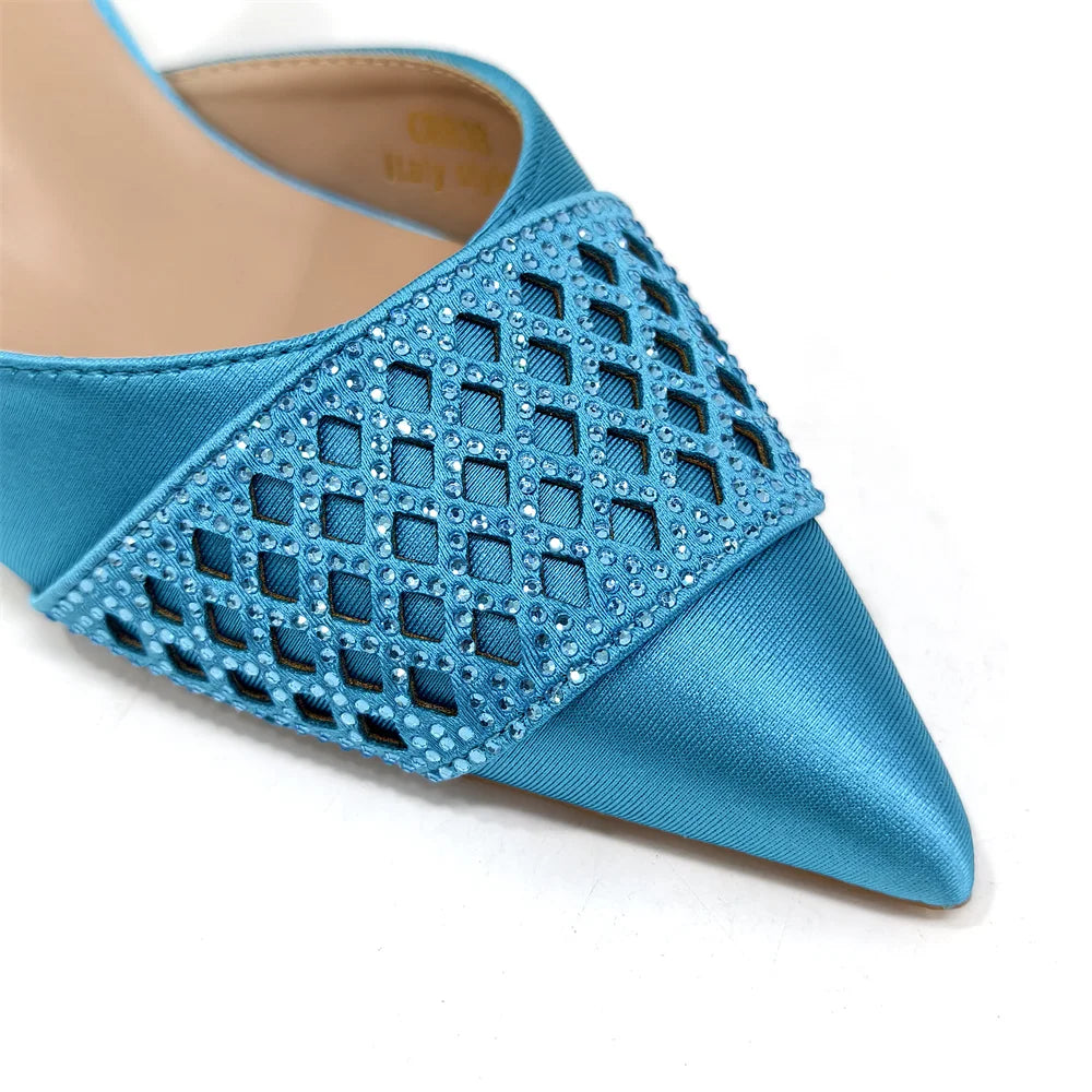 Fashion-forward women's shoe and bag set displayed elegantly, suitable for weddings and upscale events, ideal for the modern woman.