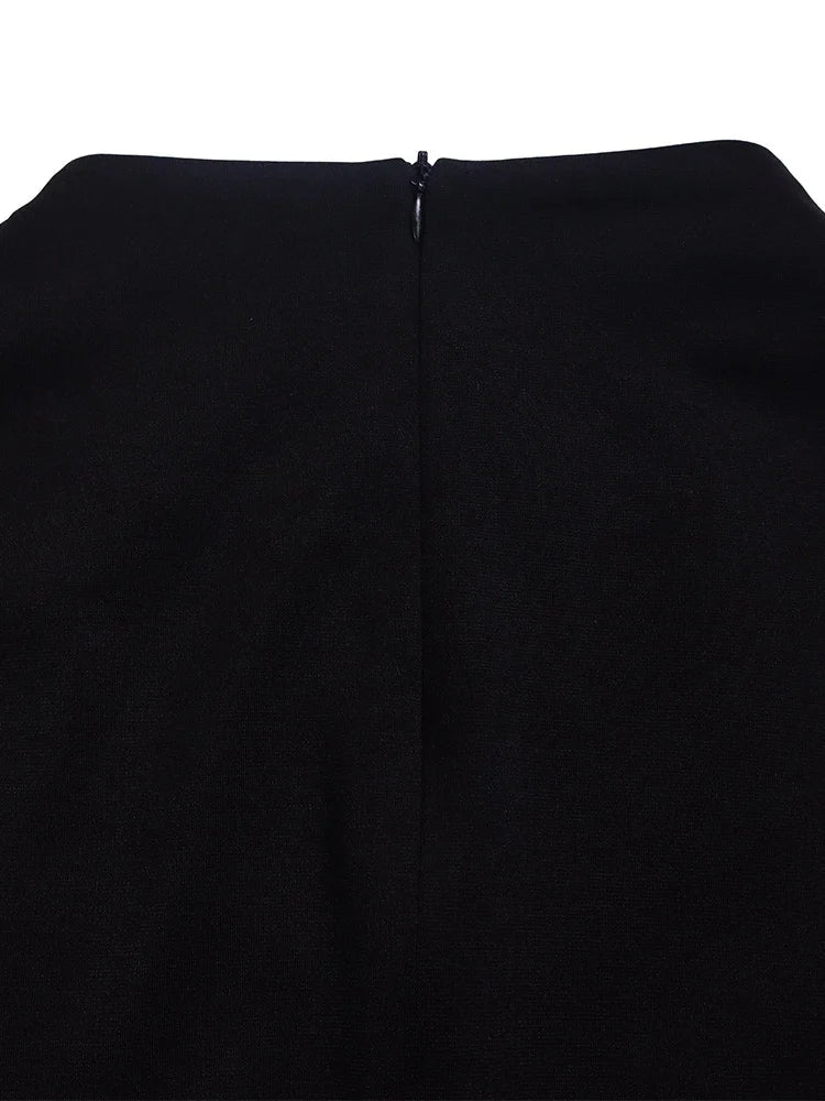 Fashion-forward plus size women's party dress in a striking solid colour, exemplifying luxury and confidence in every step.