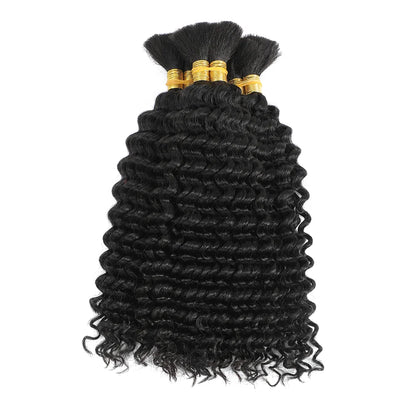 Rich Brown 18 Inch Deep Wave Curly Brazilian Hair - Ideal for Glamorous Braiding and Styling.