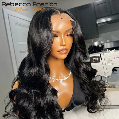 Premium Lace Front Wig made from exquisite 180D Brazilian human hair, featuring a stunning body wave design and transparent lace for an elegant finish.