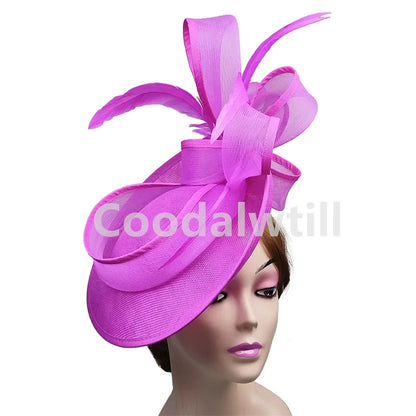 Fashion-forward grey fascinator with a solid pattern, suitable for upscale events and cocktail parties.