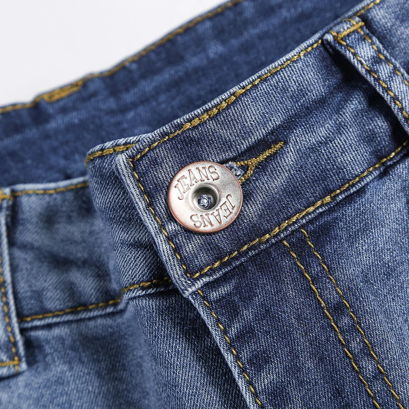 Elegant design of Luxury Men's Ripped Skinny Jeans, highlighting the distressed look and premium denim fabric.