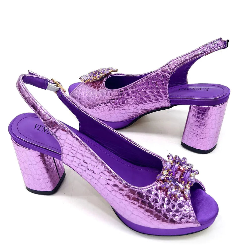 Elegant Women's Open Toe Heels featuring intricate rhinestone detailing, designed for luxury and comfort in size 37-43.