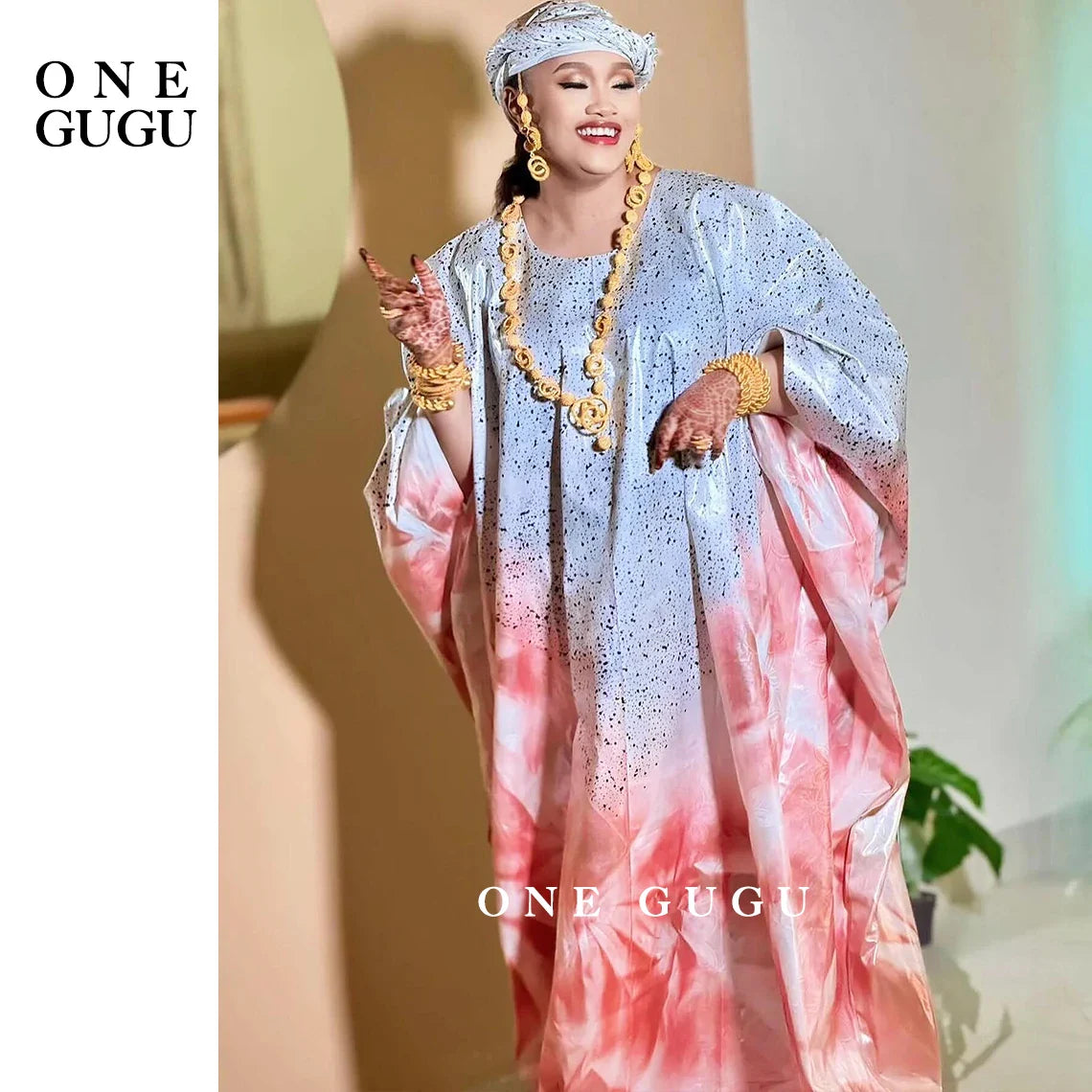 Elegant women’s traditional African clothing, a Premium Nigerian Dashiki Gown featuring beautiful embroidered lace and stones, ideal for parties and weddings.